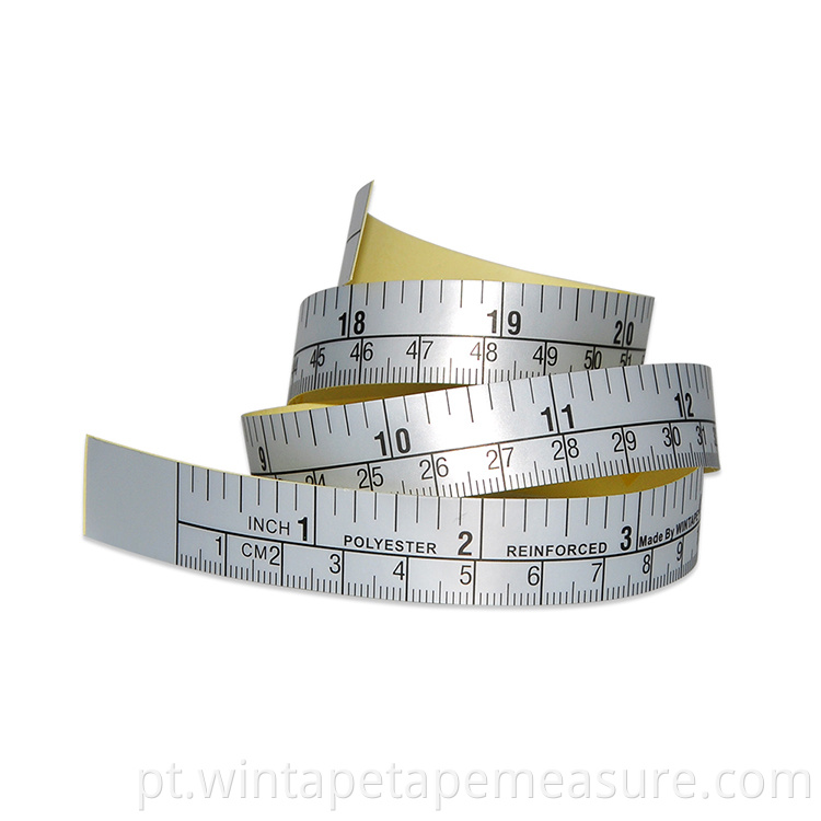 Fita métrica adesiva de prata wintape com parte traseira adesiva 61 cm / 24 polegadas de comprimento
